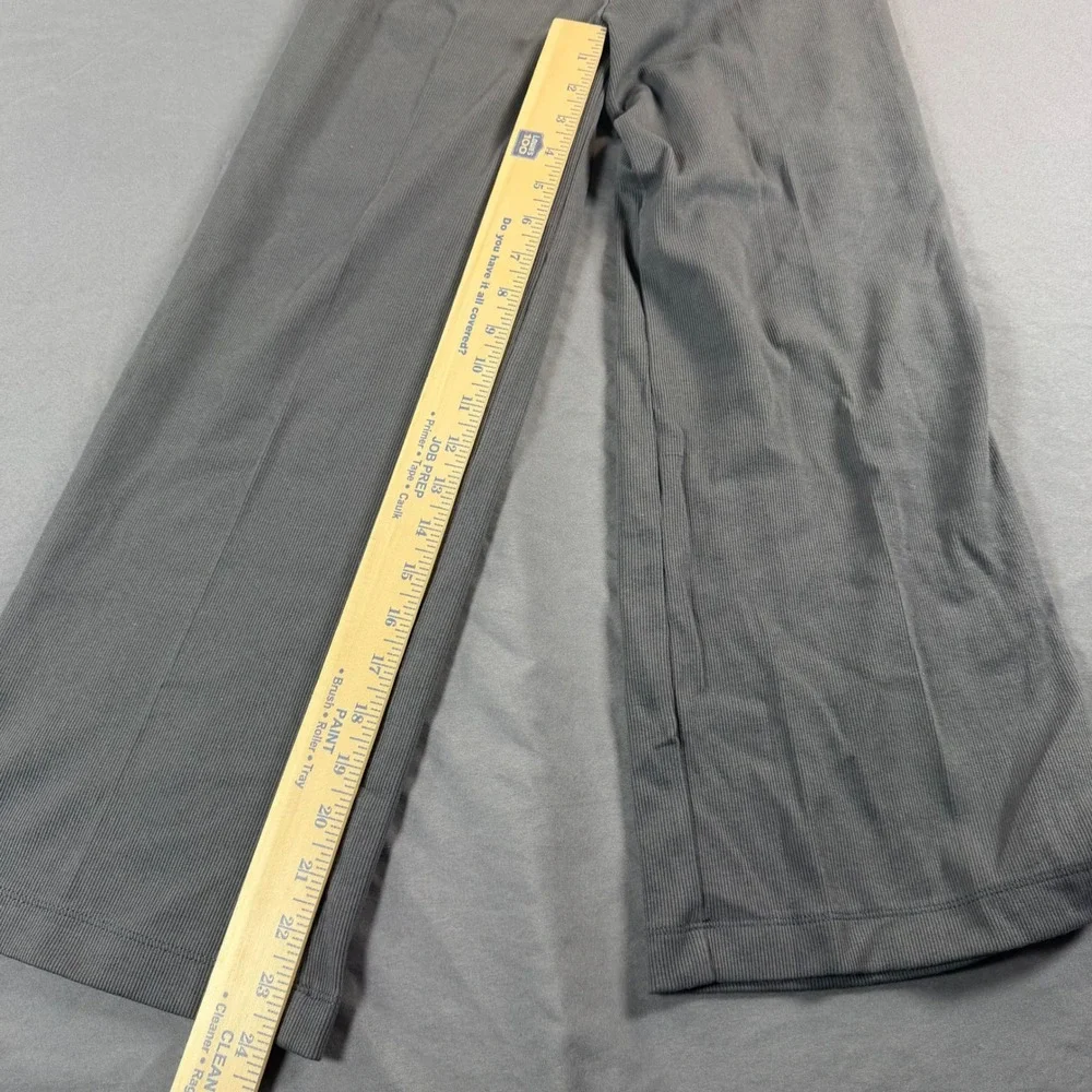 Converse Girls Ribbed Knit Wide Leg Pants Gray High Rise Fold Over Waist M 10-11